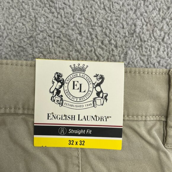 NEW English Laundry Men's 32x32 Straight Fit Chino Stretch Pants Tan - Picture 5 of 8